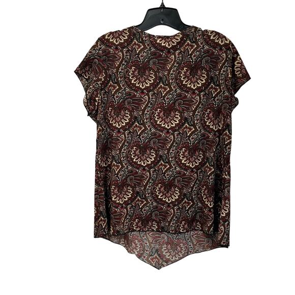 Y2K Julie’s Closet Paisley Lace Waist Tunic Top Size 2X Boho Asymmetrical - Picture 2 of 6
